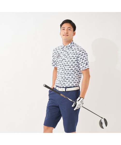 FILA GOLF（フィラゴルフ ）の「FILA GOLF/フィラゴルフ FILAロゴ メッシュジャージ PT半袖シャツ/吸汗速乾 UVカット/ゴルフウェア/メンズ（シャツ/ブラウス・メンズ・ブルー/ブラック/ネイビー/ホワイト・M/L/LL/3L）」の20枚目の写真