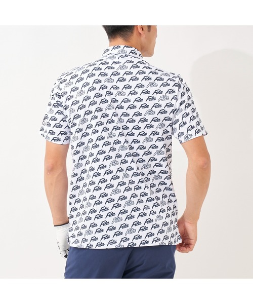 FILA GOLF（フィラゴルフ ）の「FILA GOLF/フィラゴルフ FILAロゴ メッシュジャージ PT半袖シャツ/吸汗速乾 UVカット/ゴルフウェア/メンズ（シャツ/ブラウス・メンズ・ブルー/ブラック/ネイビー/ホワイト・M/L/LL/3L）」の6枚目の写真