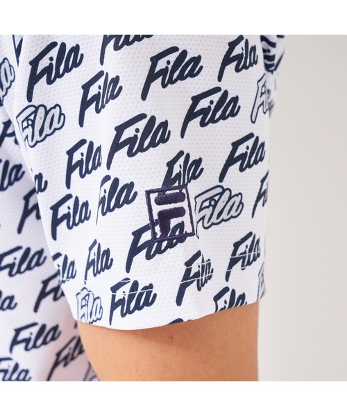 FILA GOLF（フィラゴルフ ）の「FILA GOLF/フィラゴルフ FILAロゴ メッシュジャージ PT半袖シャツ/吸汗速乾 UVカット/ゴルフウェア/メンズ（シャツ/ブラウス・メンズ・ブルー/ブラック/ネイビー/ホワイト・M/L/LL/3L）」の13枚目の写真