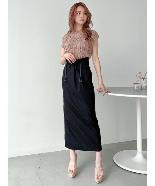 RESEXXY（リゼクシー）の「ドロストデザインスカート（スカート・レディース・ブラック/ピンク/アイボリー・FREE）」の4枚目の写真