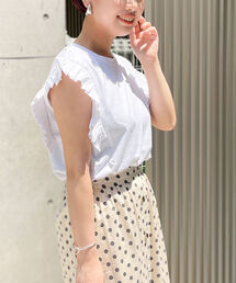フリル袖Tシャツ
