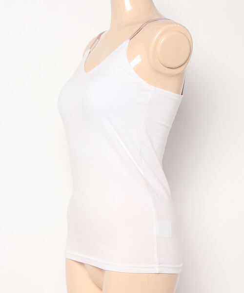 Q（キュー）の「カップ付きインナーキャミ（キャミソール・レディース・アイボリー/ブラック・MEDIUM）」の3枚目の写真