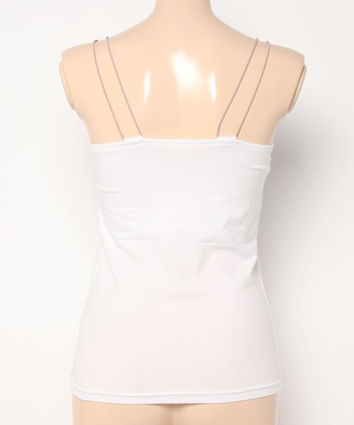 Q（キュー）の「カップ付きインナーキャミ（キャミソール・レディース・アイボリー/ブラック・MEDIUM）」の4枚目の写真