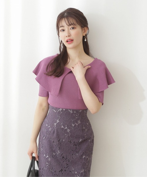 PROPORTION BODY DRESSING(プロポーションボディドレッシング)の「【美人百花5月号掲載 】ビッグカラーリブKT / 1212170410(ニット/セーター・レディース・ピンク/ネイビー/ブラック/グレー・FREE)」の4枚目の写真