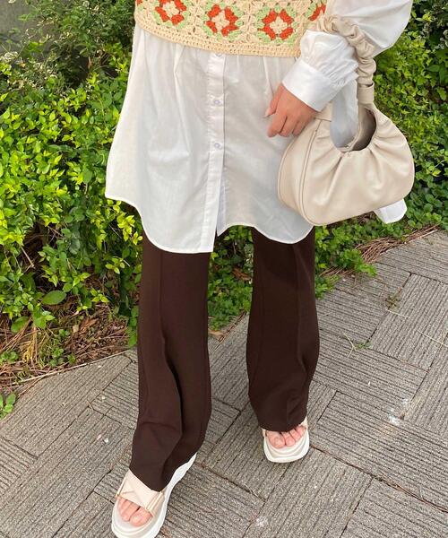 INGNI（イング）の「センターシームパンツ（その他パンツ・レディース・アイボリー/ブラウン/グリーン系7/ブラック/レッド・FREE）」の3枚目の写真