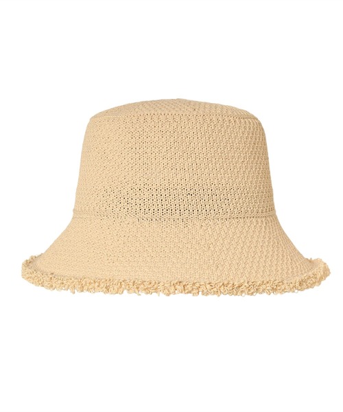 14+（イチヨンプラス）の「ポリサーモフリンジ風バケットハット（ハット・レディース・ブラック/ライトベージュ・FREE）」の6枚目の写真