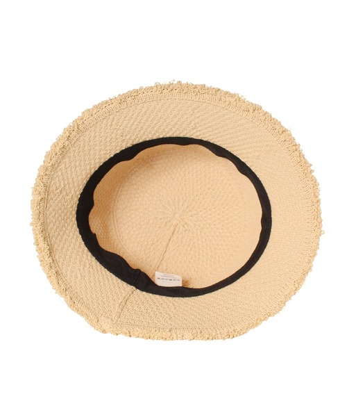 14+（イチヨンプラス）の「ポリサーモフリンジ風バケットハット（ハット・レディース・ブラック/ライトベージュ・FREE）」の11枚目の写真