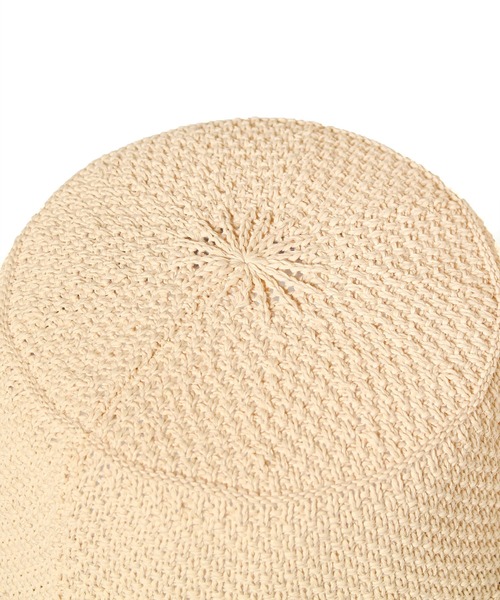 14+（イチヨンプラス）の「ポリサーモフリンジ風バケットハット（ハット・レディース・ブラック/ライトベージュ・FREE）」の5枚目の写真