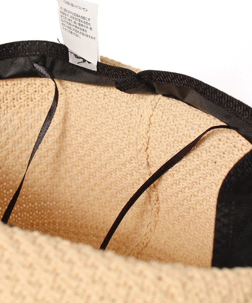 14+（イチヨンプラス）の「ポリサーモフリンジ風バケットハット（ハット・レディース・ブラック/ライトベージュ・FREE）」の4枚目の写真