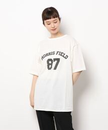 Samansa Mos2 blue | フットボールロゴTシャツ(Tシャツ/カットソー)