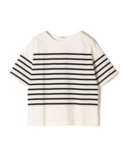 SHIPS Days（シップスデイズ）の「SHIPS Days:ハーフスリーブパネルボーダーTシャツ◇（Tシャツ/カットソー・レディース・ブラック/ベージュ/ネイビー・ONE SIZE）」の21枚目の写真