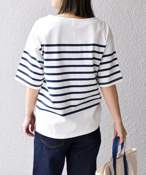 SHIPS Days（シップスデイズ）の「SHIPS Days:ハーフスリーブパネルボーダーTシャツ◇（Tシャツ/カットソー・レディース・ブラック/ベージュ/ネイビー・ONE SIZE）」の17枚目の写真