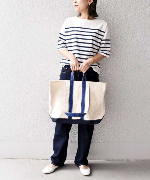 SHIPS Days（シップスデイズ）の「SHIPS Days:ハーフスリーブパネルボーダーTシャツ◇（Tシャツ/カットソー・レディース・ブラック/ベージュ/ネイビー・ONE SIZE）」の11枚目の写真