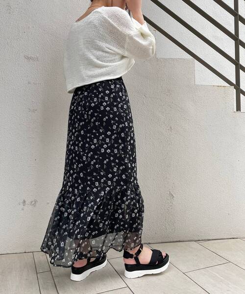 MAJESTIC LEGON（マジェスティックレゴン）の「テープヤーンショートカーディガン（カーディガン/ボレロ・レディース・グレー/オフホワイト/イエロー・MEDIUM）」の6枚目の写真