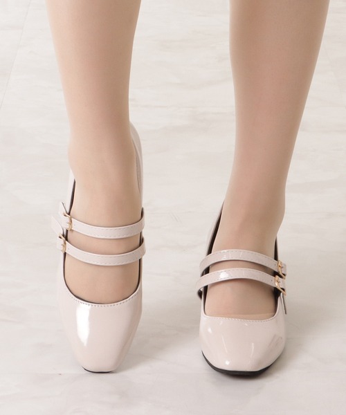 Lace Ladies（レースレディース）の「ダブルストラップエナメルハイヒールパンプス（パンプス・レディース・ブラック/アイボリー/ワインレッド・23.5/24/22.5/25/23/24.5）」の8枚目の写真