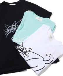 HARVESTY | HARVESTY/ハーベスティ CATプリントTシャツ  イワサトミキ(Tシャツ/カットソー)