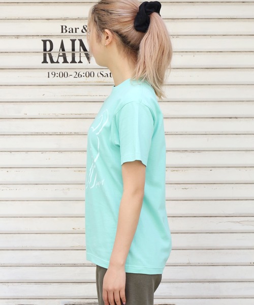 HARVESTY（ハーベスティ）の「HARVESTY/ハーベスティ CATプリントTシャツ  イワサトミキ（Tシャツ/カットソー・レディース・ブラック/オフホワイト/ミント・1/2）」の4枚目の写真