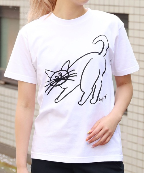 HARVESTY（ハーベスティ）の「HARVESTY/ハーベスティ CATプリントTシャツ  イワサトミキ（Tシャツ/カットソー・レディース・ブラック/オフホワイト/ミント・1/2）」の19枚目の写真