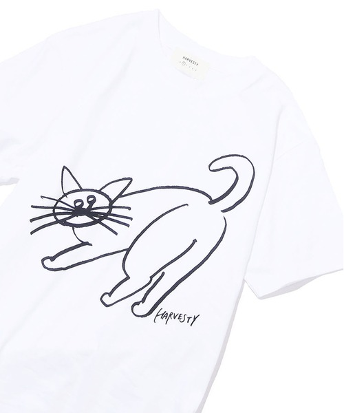 HARVESTY（ハーベスティ）の「HARVESTY/ハーベスティ CATプリントTシャツ  イワサトミキ（Tシャツ/カットソー・レディース・ブラック/オフホワイト/ミント・1/2）」の14枚目の写真
