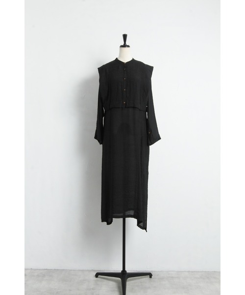 &. NOSTALGIA(アンドドットノスタルジア)の「【ZOZO限定】スラブガーゼスリーブ開きワンピース(ワンピース・レディース・ブラック/オレンジ/ブルー/マスタード/レンガ・FREE/M)」の9枚目の写真