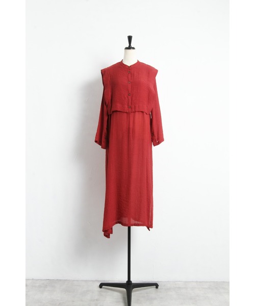 &. NOSTALGIA(アンドドットノスタルジア)の「【ZOZO限定】スラブガーゼスリーブ開きワンピース(ワンピース・レディース・ブラック/オレンジ/ブルー/マスタード/レンガ・FREE/M)」の10枚目の写真