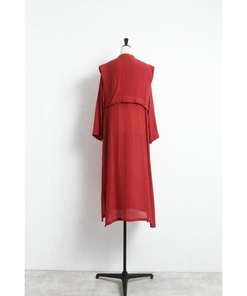 &. NOSTALGIA(アンドドットノスタルジア)の「【ZOZO限定】スラブガーゼスリーブ開きワンピース(ワンピース・レディース・ブラック/オレンジ/ブルー/マスタード/レンガ・FREE/M)」の12枚目の写真