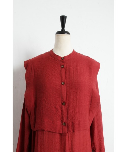 &. NOSTALGIA(アンドドットノスタルジア)の「【ZOZO限定】スラブガーゼスリーブ開きワンピース(ワンピース・レディース・ブラック/オレンジ/ブルー/マスタード/レンガ・FREE/M)」の14枚目の写真