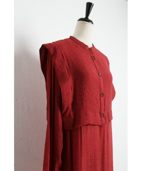 &. NOSTALGIA(アンドドットノスタルジア)の「【ZOZO限定】スラブガーゼスリーブ開きワンピース(ワンピース・レディース・ブラック/オレンジ/ブルー/マスタード/レンガ・FREE/M)」の16枚目の写真