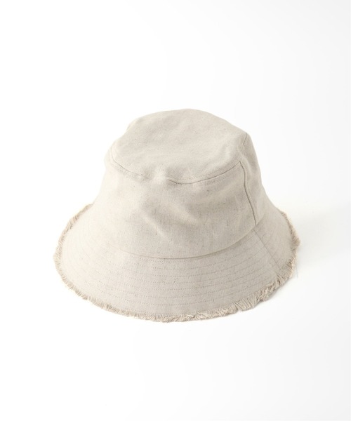 B.C STOCK(ベーセーストック)の「Linen blend Bucket hat(ハット・レディース・ブラック/アイボリー・FREE)」の5枚目の写真
