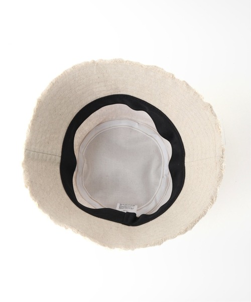 B.C STOCK(ベーセーストック)の「Linen blend Bucket hat(ハット・レディース・ブラック/アイボリー・FREE)」の13枚目の写真