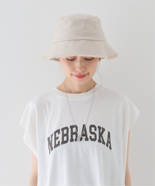 B.C STOCK(ベーセーストック)の「Linen blend Bucket hat(ハット・レディース・ブラック/アイボリー・FREE)」の17枚目の写真