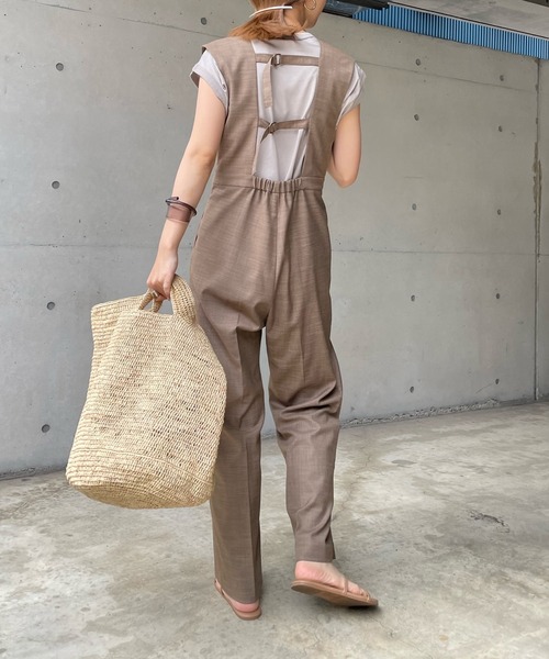 DouDou（ドゥドゥ）の「【WEB限定】バックベルトコンビネゾン（つなぎ/オールインワン・レディース・ブラウン/ブラック・FREE）」の8枚目の写真