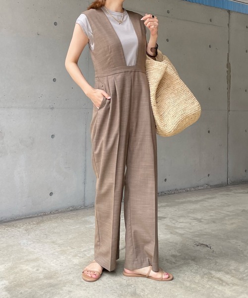 DouDou（ドゥドゥ）の「【WEB限定】バックベルトコンビネゾン（つなぎ/オールインワン・レディース・ブラウン/ブラック・FREE）」の18枚目の写真