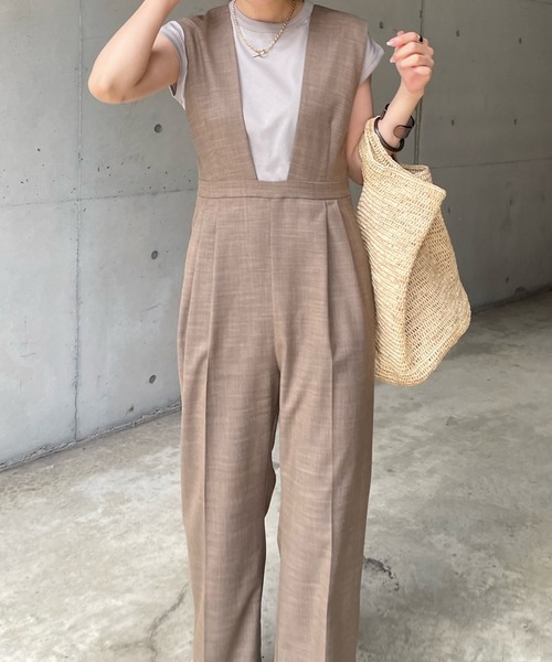 DouDou（ドゥドゥ）の「【WEB限定】バックベルトコンビネゾン（つなぎ/オールインワン・レディース・ブラウン/ブラック・FREE）」の12枚目の写真