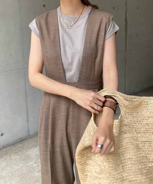 DouDou（ドゥドゥ）の「【WEB限定】バックベルトコンビネゾン（つなぎ/オールインワン・レディース・ブラウン/ブラック・FREE）」の6枚目の写真