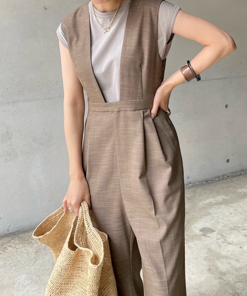 DouDou（ドゥドゥ）の「【WEB限定】バックベルトコンビネゾン（つなぎ/オールインワン・レディース・ブラウン/ブラック・FREE）」の10枚目の写真