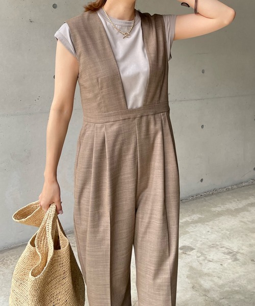 DouDou（ドゥドゥ）の「【WEB限定】バックベルトコンビネゾン（つなぎ/オールインワン・レディース・ブラウン/ブラック・FREE）」の16枚目の写真