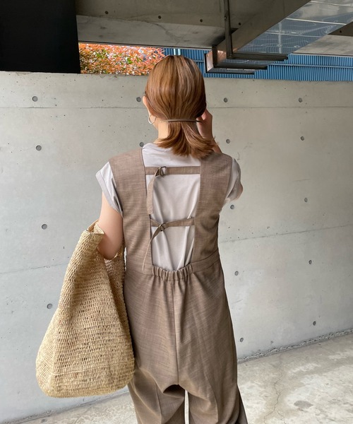 DouDou（ドゥドゥ）の「【WEB限定】バックベルトコンビネゾン（つなぎ/オールインワン・レディース・ブラウン/ブラック・FREE）」の15枚目の写真