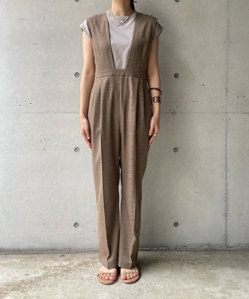 DouDou（ドゥドゥ）の「【WEB限定】バックベルトコンビネゾン（つなぎ/オールインワン・レディース・ブラウン/ブラック・FREE）」の9枚目の写真