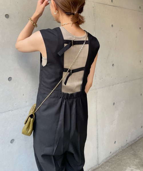 DouDou（ドゥドゥ）の「【WEB限定】バックベルトコンビネゾン（つなぎ/オールインワン・レディース・ブラウン/ブラック・FREE）」の21枚目の写真