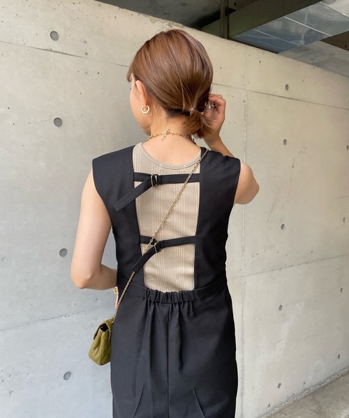 DouDou（ドゥドゥ）の「【WEB限定】バックベルトコンビネゾン（つなぎ/オールインワン・レディース・ブラウン/ブラック・FREE）」の22枚目の写真