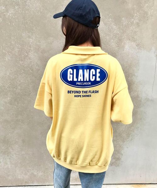 INGNI(イング)の「ハーフZIPサークルロゴミニスウェットトップス(Tシャツ/カットソー・レディース・オフホワイト/イエロー/ブルー/オートミール・M)」の2枚目の写真