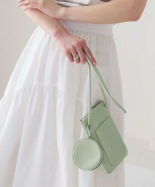 KOBE LETTUCE（コウベレタス）の「サークルポーチ付きショルダーバッグ[B1488]（ショルダーバッグ・レディース・ホワイト/ミント/ピンク/シルバー/ブラック・FREE）」の3枚目の写真