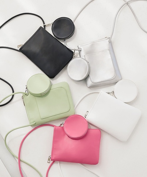 KOBE LETTUCE（コウベレタス）の「サークルポーチ付きショルダーバッグ[B1488]（ショルダーバッグ・レディース・ホワイト/ミント/ピンク/シルバー/ブラック・FREE）」の13枚目の写真