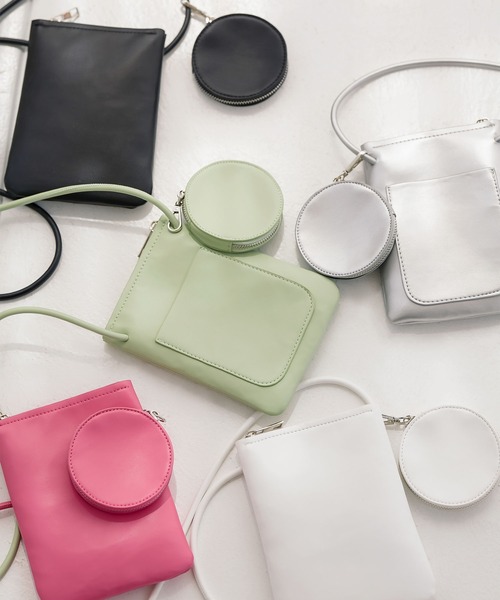 KOBE LETTUCE（コウベレタス）の「サークルポーチ付きショルダーバッグ[B1488]（ショルダーバッグ・レディース・ホワイト/ミント/ピンク/シルバー/ブラック・FREE）」の14枚目の写真