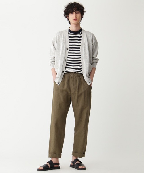 MARGARET HOWELL(マーガレットハウエル)の「COTTON RAMIE CARDIGAN(カーディガン/ボレロ・メンズ・ライトグレー/オリーブドラブ・MEDIUM/LARGE)」の5枚目の写真