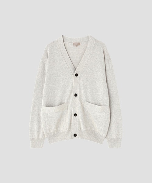 MARGARET HOWELL(マーガレットハウエル)の「COTTON RAMIE CARDIGAN(カーディガン/ボレロ・メンズ・ライトグレー/オリーブドラブ・MEDIUM/LARGE)」の8枚目の写真