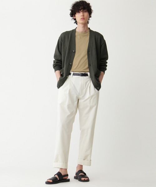 MARGARET HOWELL(マーガレットハウエル)の「COTTON RAMIE CARDIGAN(カーディガン/ボレロ・メンズ・ライトグレー/オリーブドラブ・MEDIUM/LARGE)」の9枚目の写真
