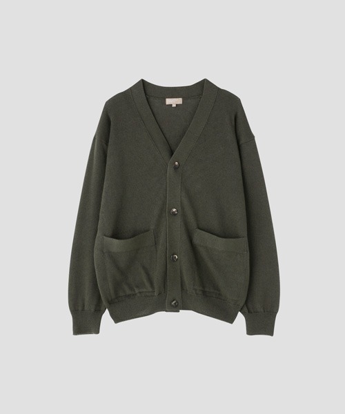 MARGARET HOWELL(マーガレットハウエル)の「COTTON RAMIE CARDIGAN(カーディガン/ボレロ・メンズ・ライトグレー/オリーブドラブ・MEDIUM/LARGE)」の7枚目の写真
