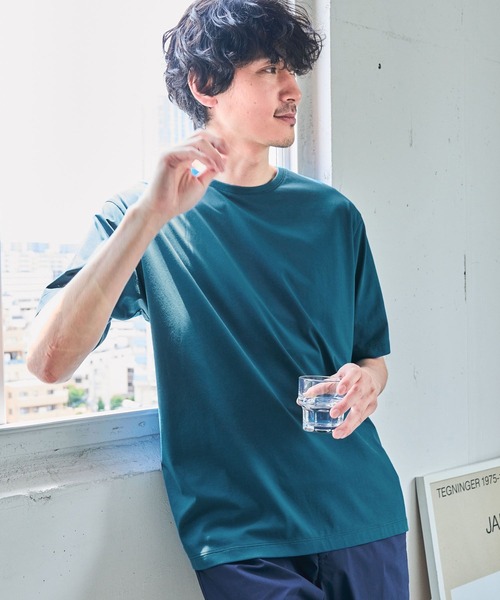 GLOBAL WORK(グローバルワーク)の「快適SmartRichTee/269512(Tシャツ/カットソー・メンズ・ホワイト/チャコールグレー/スカイブルー/ネイビー/イエロー/ピンク系その他/グリーン/ダークブルー・SMALL/MEDIUM/LARGE/X-LARGE)」の4枚目の写真